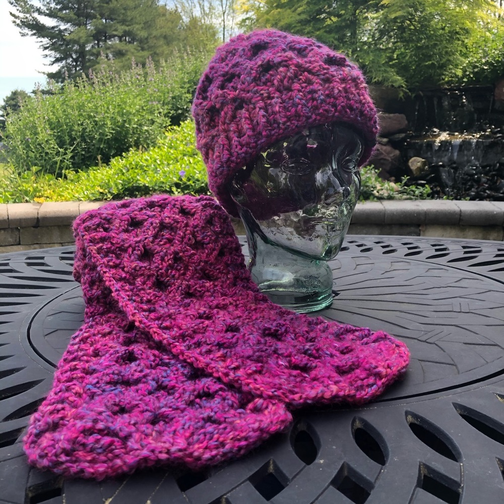 Handmade Hat and Scarf Set by BLD